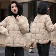 YGYL24冬季新款现货韩版白鸭绒羽绒服通勤立领，女装羽绒服，阳光伊恋