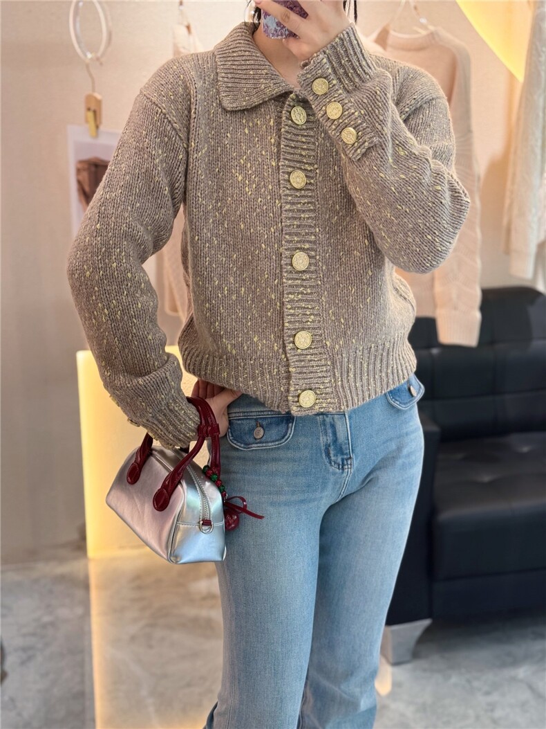羊绒开衫女外套秋冬新款山羊绒毛衣针织衫外搭,女装羊绒衫,大千羊绒
