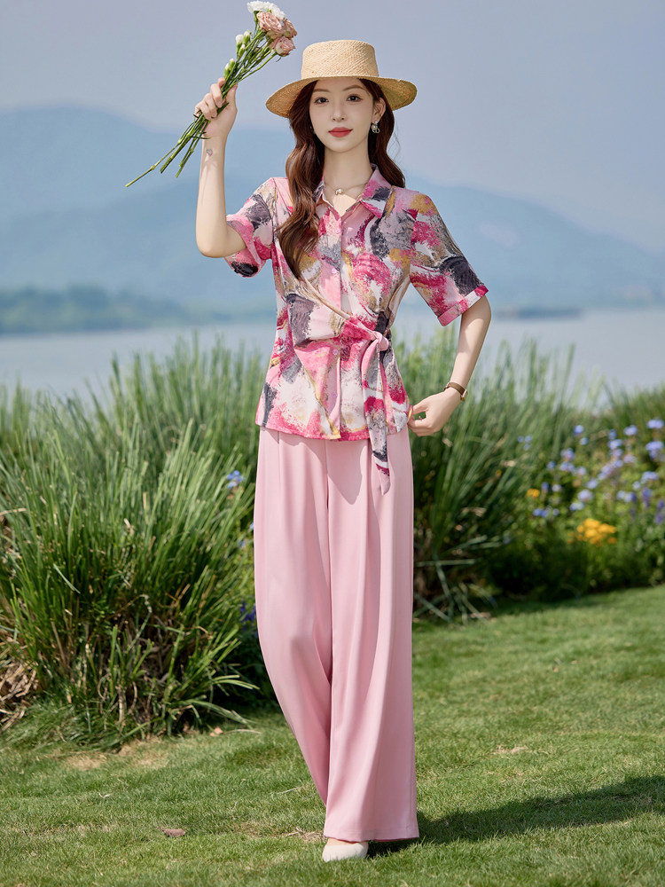 现货！夏季新款2025套装女时尚洋气优雅简约时髦气质两件套,女装套装/套裙,魅影
