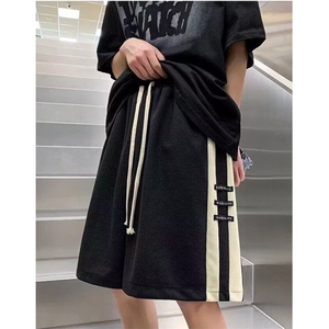 夏季短裤男篮球运动条纹拼色直筒宽松大码美式五分裤子 KR100图片