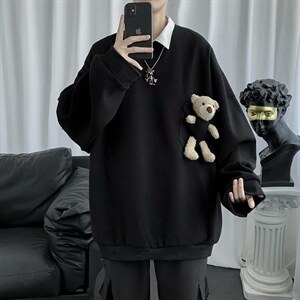 新款春卫衣男宽松潮流圆领上衣韩版百搭情侣小熊外套潮牌wy01-p35，男装卫衣，星座1008
