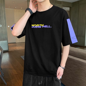 短袖t恤店主风男士圆领潮流体桖夏季印花衣服TC3010-P25图片