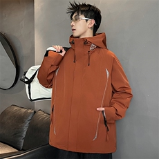 300斤可穿2025秋季新款连帽冲锋衣夹克外套男加肥加大码胖子胖人，男装夹克，钱塘717(原712)