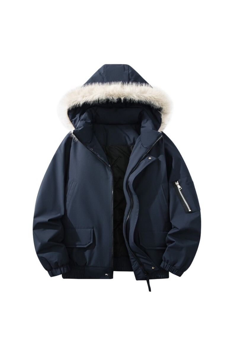 自家图有视频复古加绒毛领外套棉衣新款连帽派克棉服M2572p95,男装棉衣,电商D315