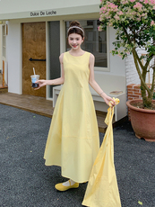 休闲简约黄色上衣直筒阔腿裤套装女2025夏季新款高级感淡人两件套，女装连衣裙，浙宝276（原081）