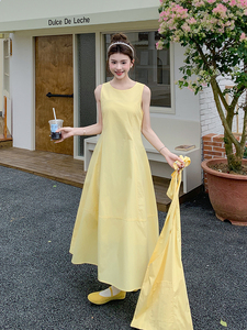休闲简约黄色上衣直筒阔腿裤套装女2025夏季新款高级感淡人两件套图片