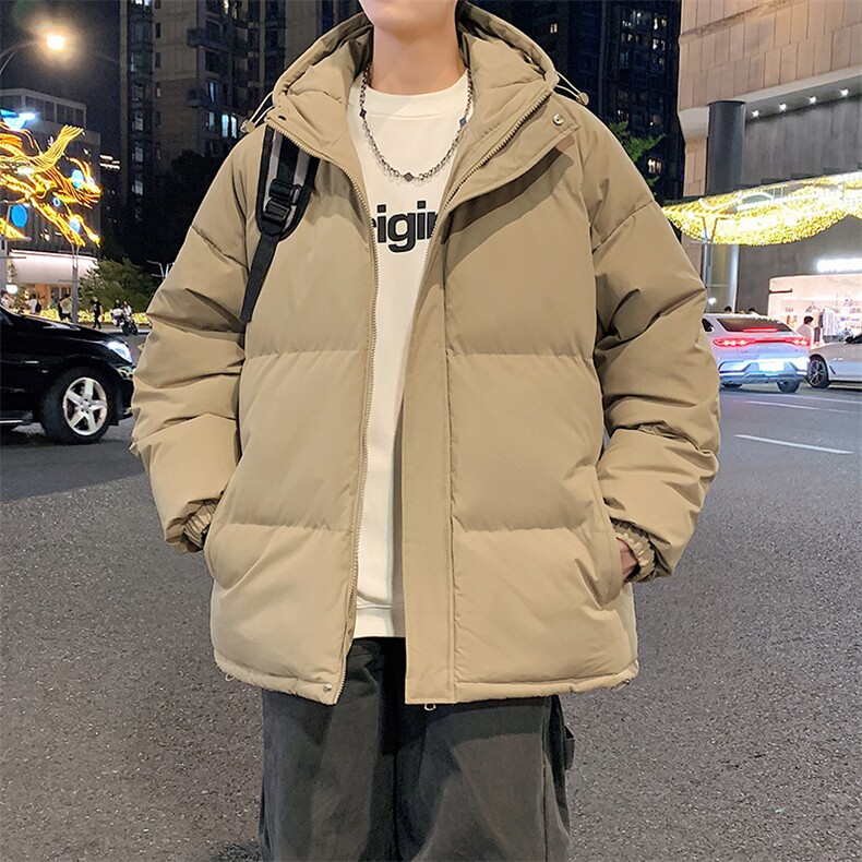 棉服棉袄秋冬新款棉衣外套纯色连帽面包服保暖加厚A436-1277-P60,男装棉衣,电商A436