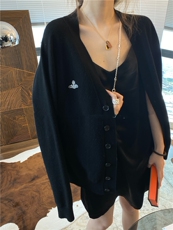 时尚显瘦V领单排扣针织衫优雅百搭长袖毛衣秋季必备单品，女装针织衫/毛衣，百纯羊绒