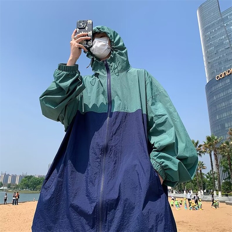 户外冲锋衣外套男潮日系工装设计感拼接撞色防水登山服F0120-P37,男装夹克,星座308B-1