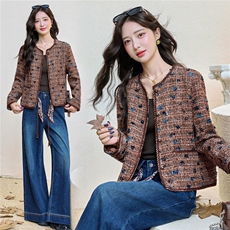 【bao款现货已出】2025秋冬新款咖色亮片重工编织粗花呢小香外套，女装短外套，雅静靓衣