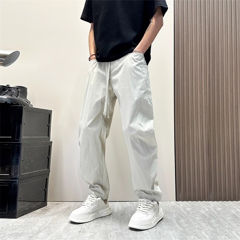 2025薄款速干工装弯刀裤男士2025新款宽松直筒阔腿休闲长裤子男款,女装休闲裤,星座1210-1