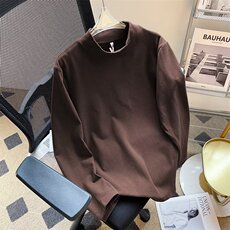 秋冬半高领T恤打底衫磨毛中领双面德绒长袖秋衣大码m-5xlt52P15，男装T恤，星座1013-1