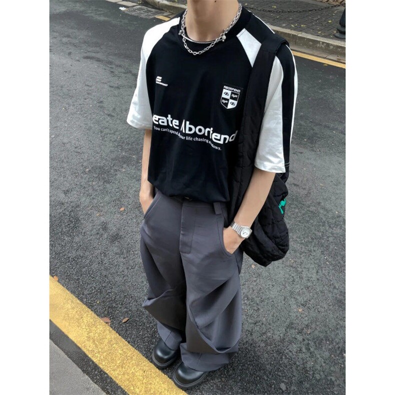 HR52LL-特P45cleanfit解构风西裤男垂坠感高级感裤子,男装休闲裤,星座1007（原301D）