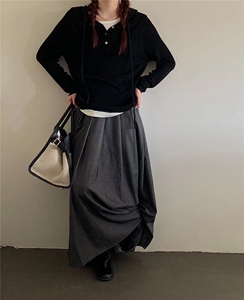 新款简约百搭长袖针织女宽松休闲外套图片