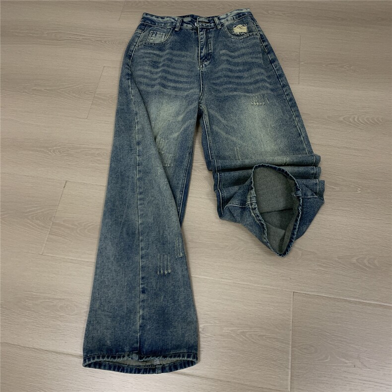 xz905-Z032#P65美式高街宽松阔腿牛仔裤,男装牛仔裤,星座905