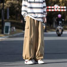 2022oversize阔腿工装裤秋季复古日系cityboy裤子休闲裤K4497-P40，男装休闲裤，星座512-2