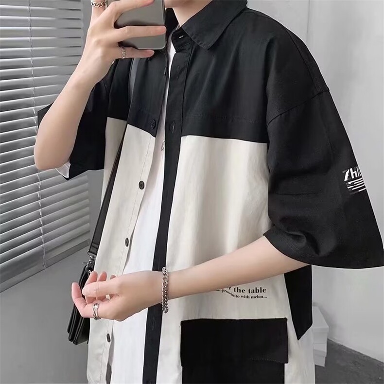 夏季新款衬衫潮流慵懒男方领衬衫DC24P36,男装衬衫,星座1116-2