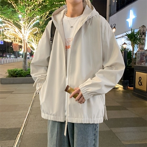 冲锋衣连帽夹克男宽松落肩纯色上衣外套DSA157B-J208-P60图片