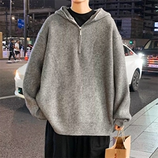 针织衫男韩版潮流高街帅气连帽2024冬季新款ins宽松毛衣MZ143-P51，男装针织衫/毛衣，星座412-2