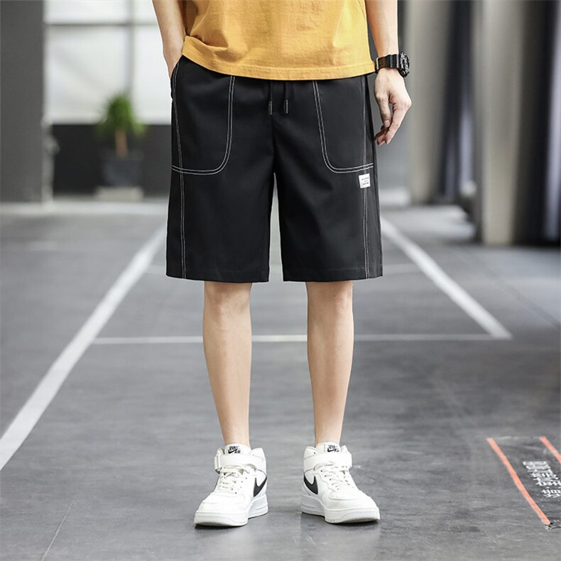 夏季新款短裤男宽松潮流港风百搭休闲五分裤运动短裤325-P20控48图片