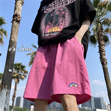 【图案已注册】612-K667-P35控49多巴胺彩虹星星刺绣速干短裤4，男装休闲裤，星座612