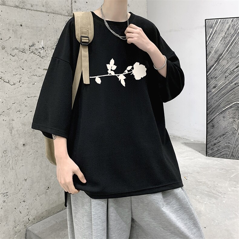 冰丝七分袖t恤男大码五分袖男短袖男中袖Q11360-P30,男装T恤,电商A040