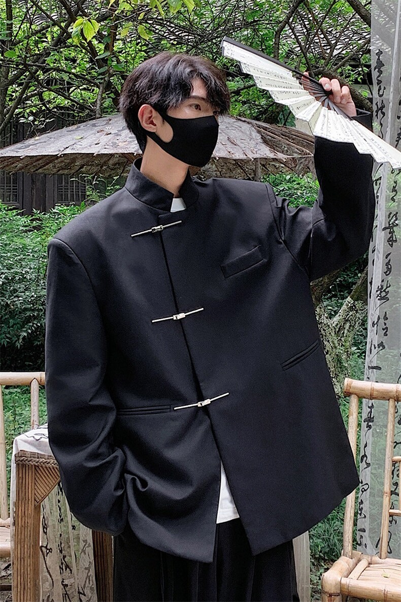 2025新中式金属搭扣设计西服男大码M-5XL情侣外套XF77858P85控138,男装西服,星座227-7