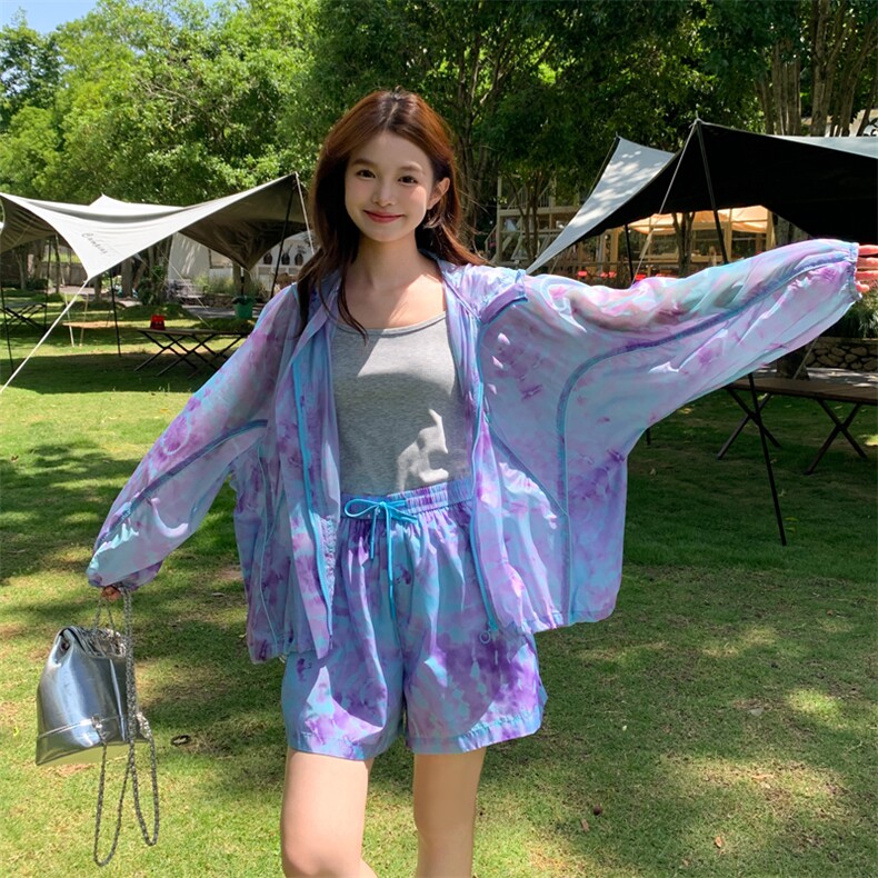 现货高转化26夏季新款花色轻薄防晒衣服套装女182A8655P145K218,女装防晒衣,浙宝182A