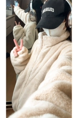 仿兔毛棉衣D2660-TP60128美式高街百搭青少年休闲宽松毛绒衫，男装棉衣，电商A102