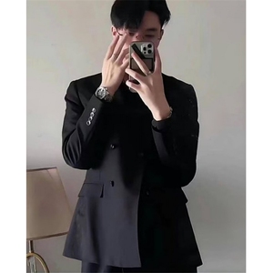 西装外套男痞帅风垫肩小西服春秋款老钱风穿搭上衣 XW10图片