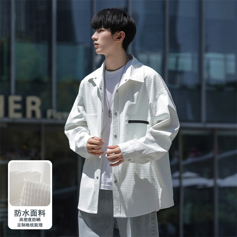 M-6XL大码秋季新款oversize长袖衬衫户外港风宽松外套C23620-P60,男装衬衫,星座109-1
