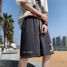 短裤男ins潮流夏季复古潮牌美式五分裤港风宽松休闲DK0628-P28，男装休闲裤，星座308B-1