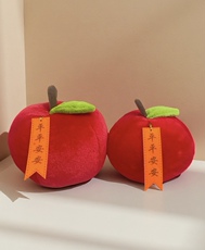 仿真红色苹果抱枕生日礼物靠枕送女朋友寓意平平安安毛线玩具