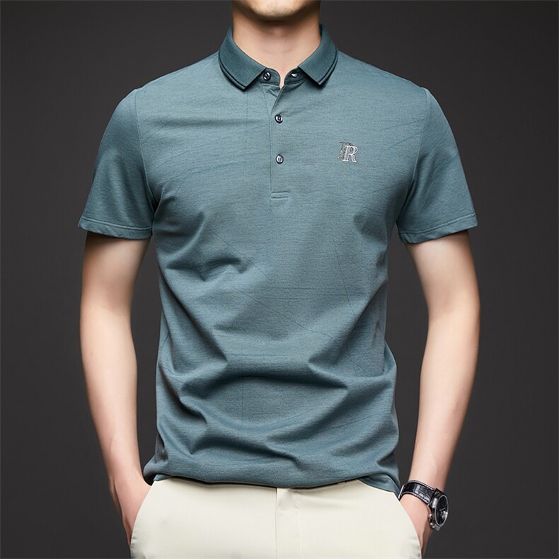 男装夏季新款保罗polo衫男短袖翻领美式商务带领半袖t恤男士薄款，男装Polo衫，电商B212（原钱塘6029）