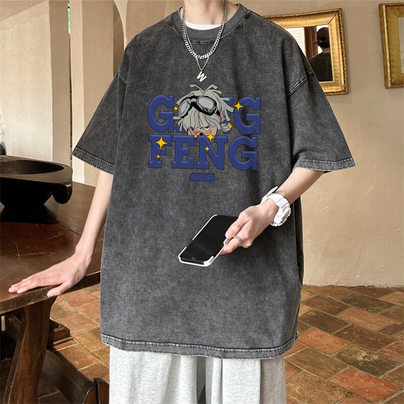 ！2023夏季新款男士水洗短袖T恤潮牌半袖体恤XT107P35,男装T恤,电商B220