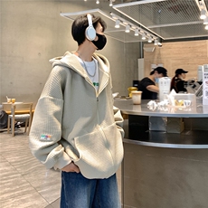 380克玉米格华夫格定制面料卫衣男95%聚酯纤维5%氨纶WY77063P75控，男装卫衣，星座227-7