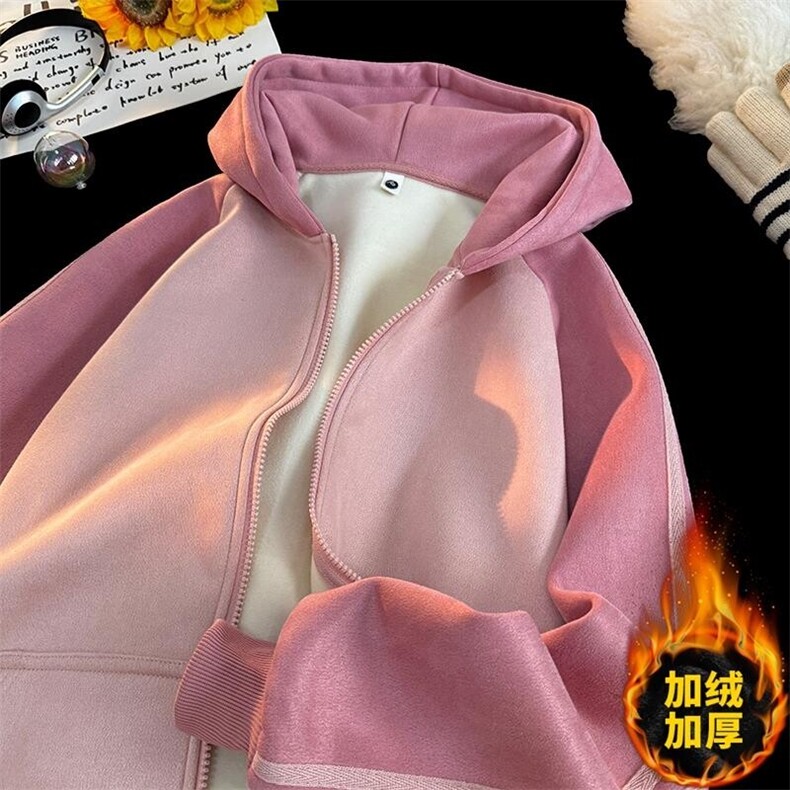 GSY891特P60开衫卫衣男冬季潮牌加绒加厚连帽美式高街重磅外套,男装卫衣,电商D310B
