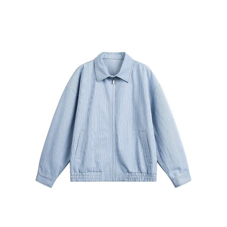 潮牌美式cleanfit纯色短款翻领夹克男女春秋季宽松外套W6721-P57图片