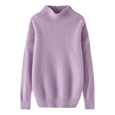 秋冬季新款舒适时尚百搭半高领貂绒衫，女装针织衫/毛衣，冬贝尔貂绒