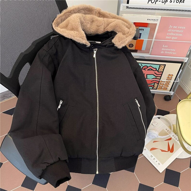 现货蛇年限定座山蟒毛领解构加绒加厚宽松夹克外套LM90866-p180,男装棉衣,星座1008