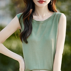 夏季新款女士简约时尚舒适天丝圆领背心短袖，女装T恤，斯美雅电商供货