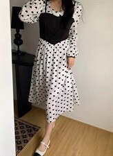 夏季新款波点连衣裙，女装连衣裙，格瑞琪