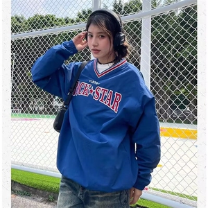W10356-P50 网图现货 美式高街球服卫衣街头嘻哈宽松套头长袖上衣图片