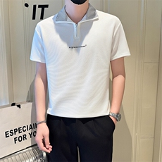 店主风社会小伙男士翻领刺绣POLO衫男短袖T恤301A-1/PL106/P55，男装T恤，星座301A-1