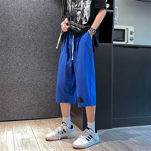 QK72232-P25冰丝七分裤男大码速干短裤男五分裤 港风图片