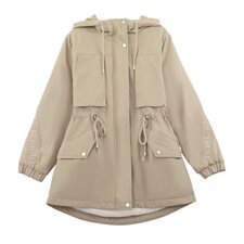 2021冬季新款时尚气质休闲腰部抽绳棉衣抽绳设计显瘦显身材派克服，女装派克服，涵亦佰惠