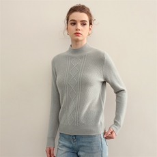 2025年高级感针织衫女宽松毛衣半高领时尚秋冬针织打底衫，女装针织衫/毛衣，蒙莲贝斯