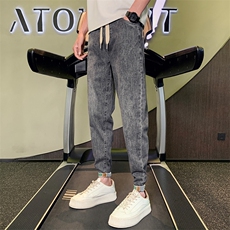 KN126-P58控78小伙风牛仔裤男士夏季薄款网红痞帅修身休闲九分裤，男装牛仔裤，星座215（原电商B249）