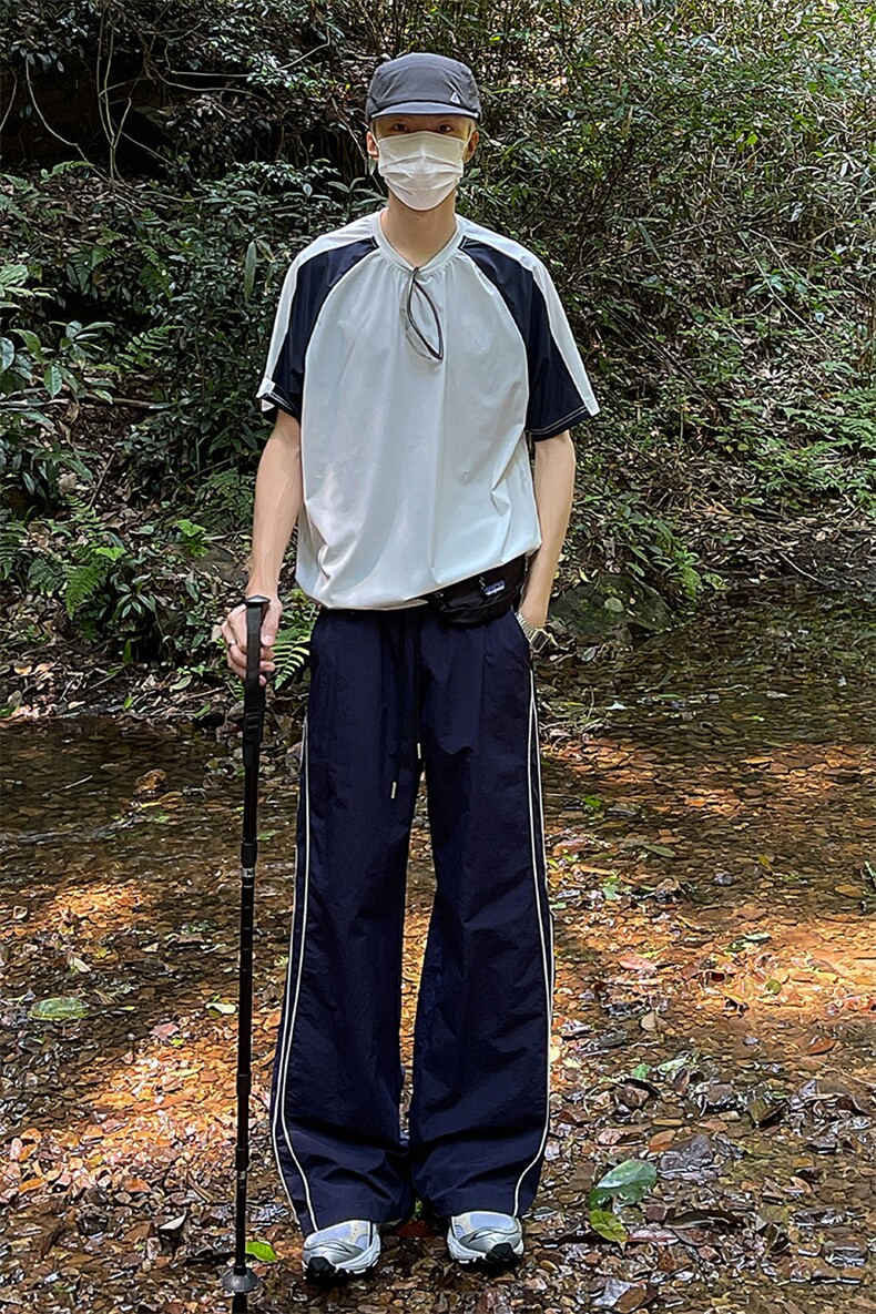 26春款慵懒随性垂坠感直筒休闲长裤抽绳阔腿运动裤K702TP45,女装休闲裤,电商A102B