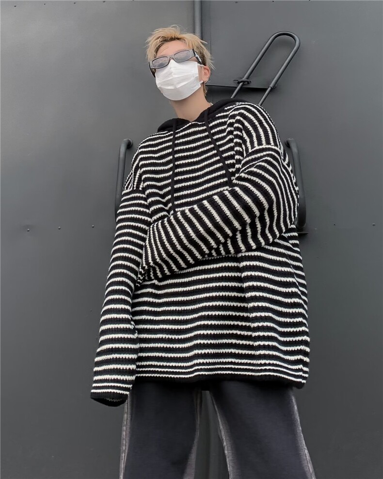 2024秋冬款潮牌美式高街复古毛衣男女宽松针织外套,男装针织衫/毛衣,星座716-2
